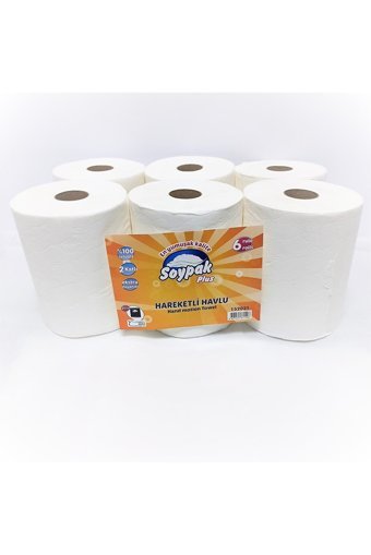 Soypak Plus 2 Katlı 6'lı Rulo Kağıt Havlu