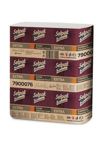 Selpak Professional Extra Dispenser 2 Katlı 200 Yaprak 60'lı Z Katlama Kağıt Havlu