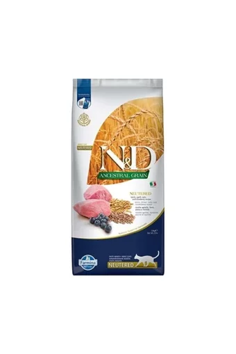N&D ND Ancestral Grain Düşük Tahıllı Kuzu Eti ve Yaban Mersinli Kısırlaştırılmış Kedi Maması 10kg