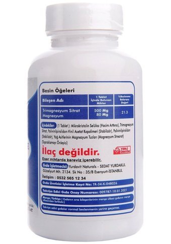 Yurdavit Magnezyum Yetişkin Mineral 2x120 Adet