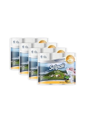 Selpak Extra Yağ Emici Halkalar 3 Katlı 24'lü Rulo Kağıt Havlu