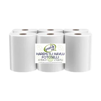 Pratik Soft Fotoselli Hareketli 2 Katlı 6'lı Rulo Kağıt Havlu
