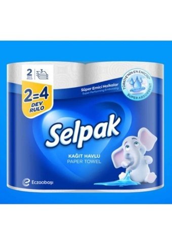 Selpak Dev 2=4 3 Katlı 2'li Rulo Kağıt Havlu