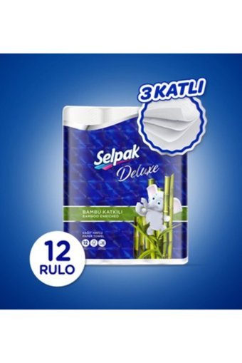 Selpak Deluxe 3 Katlı 24'lü Rulo Kağıt Havlu
