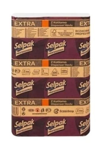 Selpak Professional Premium Dispenser 2 Katlı 200 Yaprak 2'li Z Katlı Kağıt Havlu