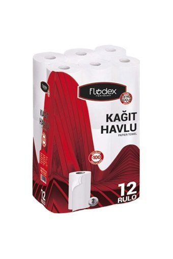 Flodex Extra Güçlü 2 Katlı 12x8'li Rulo Kağıt Havlu