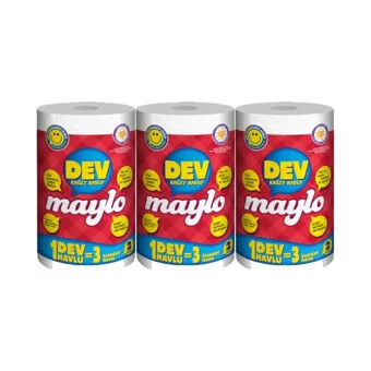 Maylo Dev 2 Katlı 300 Yaprak 3'lü Rulo Kağıt Havlu