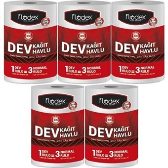 Flodex Dev 2 Katlı 5'li Rulo Kağıt Havlu