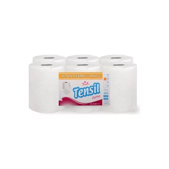 Tensil İçten Çekmeli 2 Katlı 6'lı Rulo Kağıt Havlu