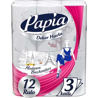 Papia Decor 3 Katlı 36'lı Rulo Kağıt Havlu