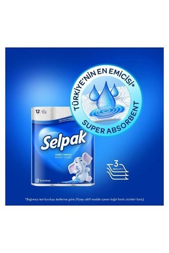 Selpak 3 Katlı 4x12'li Rulo Kağıt Havlu