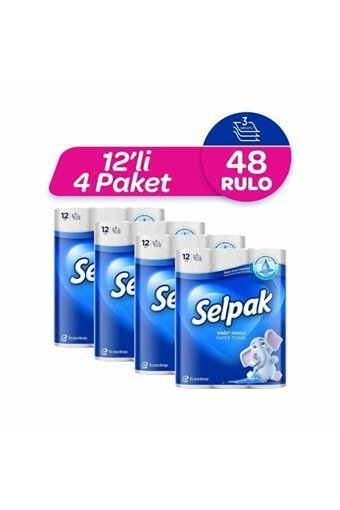 Selpak 3 Katlı 4x12'li Rulo Kağıt Havlu
