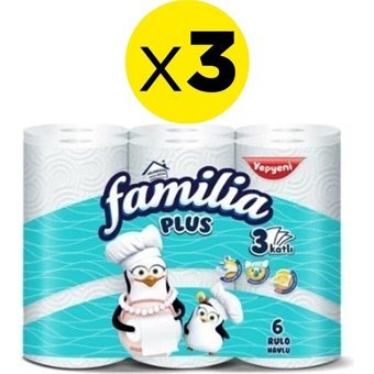 Familia Plus 3 Katlı 18'li Rulo Kağıt Havlu