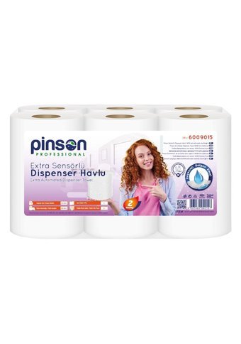 Pinson Professional Extra Sensörlü Dispenser 2 Katlı 6'lı Rulo Kağıt Havlu