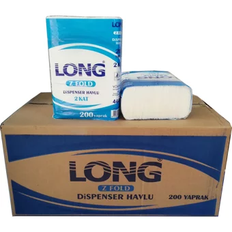 Long Dispenser 2 Katlı 200 Yaprak 12'li Z Katlama Kağıt Havlu