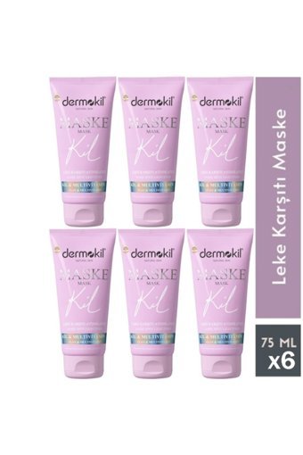 Dermokil Leke Karşıtı Aydınlatıcı Killi Nemlendiricili Jel Yüz Maskesi 6x75 ml
