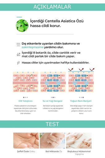 Pekah H 8 Bitki Özü İçeren Yaşlanma Karşıtı Yatıştırıc Kağıt Yüz Maskesi 25 ml