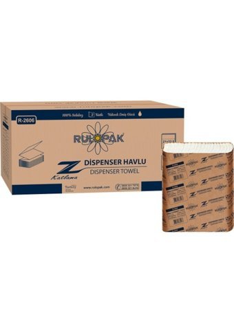 Rulopak Dispenser 2 Katlı 200 Yaprak 12'li Z Katlama Kağıt Havlu