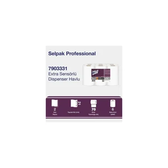 Selpak Professional Sensörlü 2 Katlı 2x6'lı Rulo Kağıt Havlu
