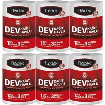 Flodex Dev 2 Katlı 6'lı Rulo Kağıt Havlu