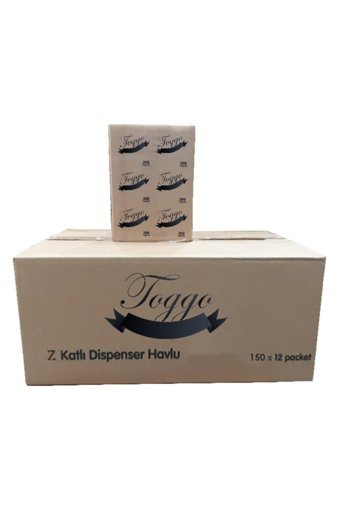 Toggo 2 Katlı 150 Yaprak 12'li Z Katlama Kağıt Havlu