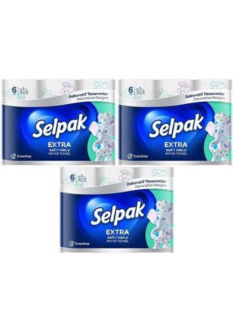 Selpak Extra 3 Katlı 18'li Rulo Kağıt Havlu