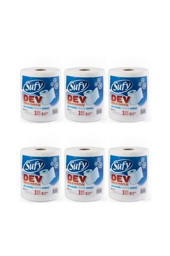 Sufy Dev 2 Katlı 1800 Yaprak 6'lı Rulo Kağıt Havlu