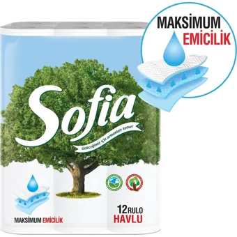 Sofia 2 Katlı 4x12'li Rulo Kağıt Havlu