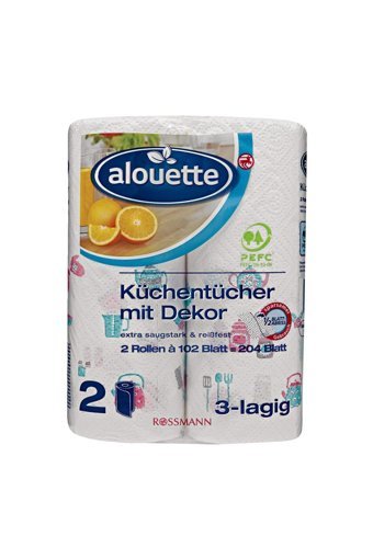 Alouette Motifli 3 Katlı 51 Yaprak 2'li Rulo Kağıt Havlu