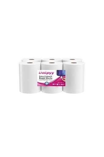 Delpyy İçten Çekmeli 2 Katlı 6'lı Rulo Kağıt Havlu