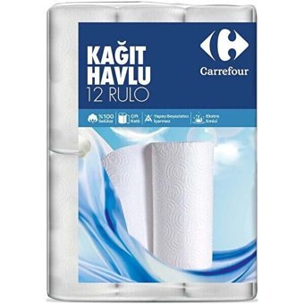 Carrefour 2 Katlı 12'li Rulo Kağıt Havlu