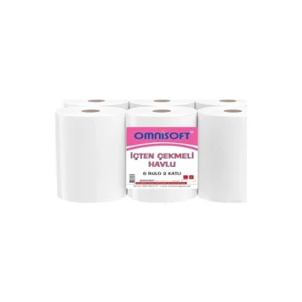 Omnisoft İçten Çekmeli 2 Katlı 6'lı Rulo Kağıt Havlu