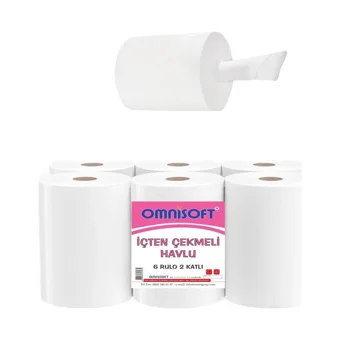 Omnisoft İçten Çekmeli 2 Katlı 6'lı Rulo Kağıt Havlu