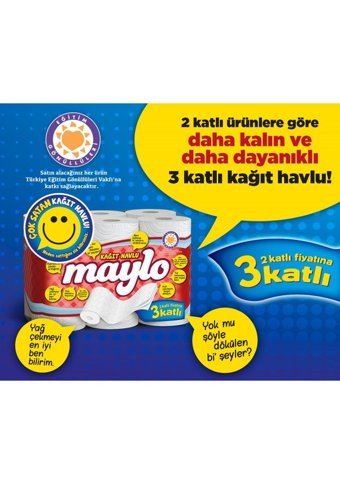 Maylo Süper 3 Katlı 48'li Rulo Kağıt Havlu