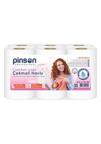 Pinson İçten Çekmeli 2 Katlı 6'lı Rulo Kağıt Havlu