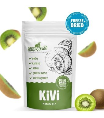 SagaFresh Dondurularak Kurutulmuş Kivi Dilimleri (20g)
