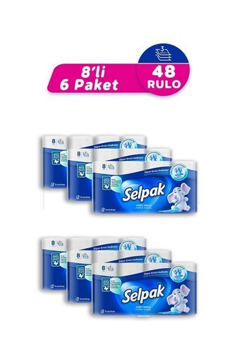 Selpak Hijyen 3 Katlı 48'li Rulo Kağıt Havlu