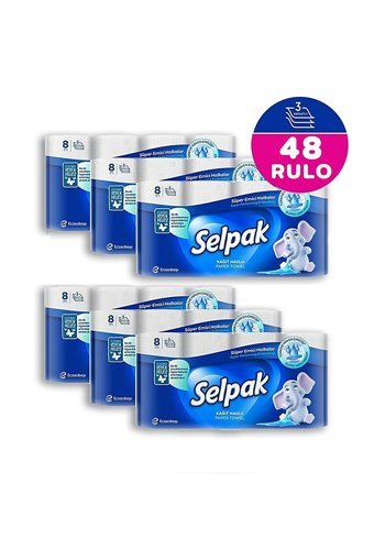 Selpak Hijyen 3 Katlı 48'li Rulo Kağıt Havlu
