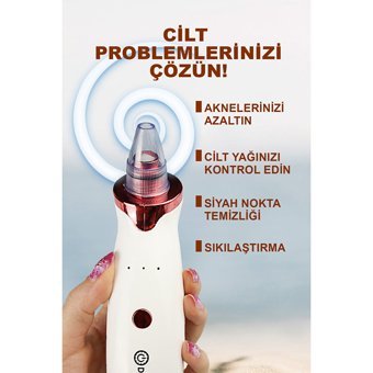 Dem Power Şarjlı Vakumlu Siyah Nokta Temizleme Aleti Beyaz