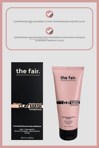 The Fair Creamy Kaolin Killi Nemlendiricili Krem Yüz Maskesi 100 ml