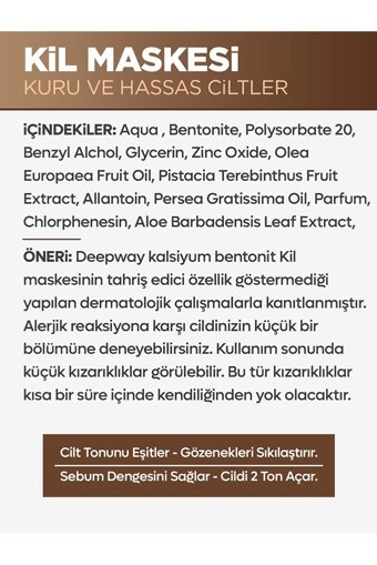 Deep Way Killi Nemlendiricili Krem Yüz Maskesi