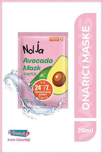 Watsons Nolja Avokado Nemlendiricili Kağıt Yüz Maskesi 3 Adet
