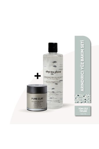 Shy Xo Shine Cleansing Micellare Water-Pure Clay Killi Aloe Veralı Nemlendiricili Krem - Jel Yüz Maskesi 100 ml+ 400 ml