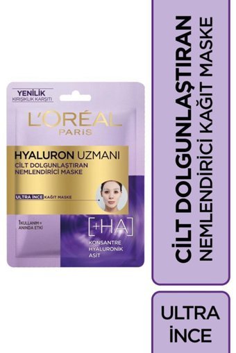 L'Oreal Paris Hyaluron Uzmanı Nemlendiricili Kağıt Yüz Maskesi