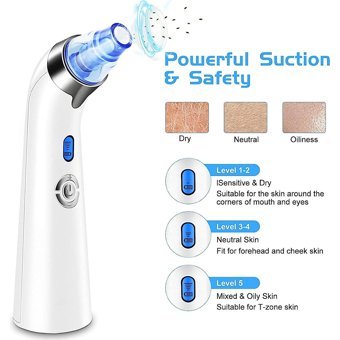 Jarke Led Ekranlı Şarjlı Vakumlu Siyah Nokta Temizleme Aleti Mavi