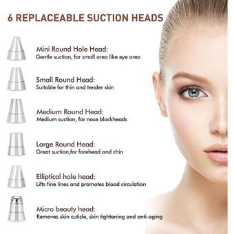 Jessieyou Mall Blackhead Remover Led Ekranlı Şarjlı Vakumlu Siyah Nokta Temizleme Aleti Beyaz