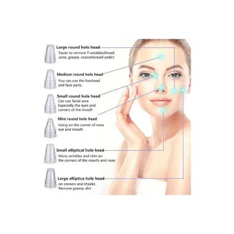 Jessieyou Mall Blackhead Remover Led Ekranlı Şarjlı Vakumlu Siyah Nokta Temizleme Aleti Siyah