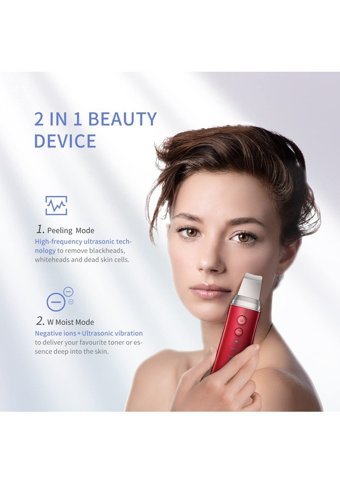 Cosbeauty Ultrasonik Ipx5 Şarjlı Vakumlu Siyah Nokta Temizleme Aleti Kırmızı