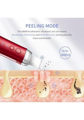 Cosbeauty Ultrasonik Ipx5 Şarjlı Vakumlu Siyah Nokta Temizleme Aleti Kırmızı