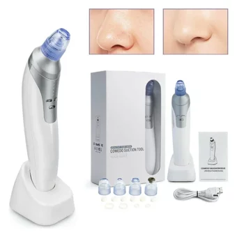 Comedo Suction Tool Şarjlı Vakumlu Siyah Nokta Temizleme Aleti Beyaz